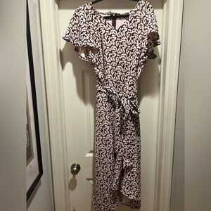 Lane Bryant Burgundy and White Floral Maxi Dress